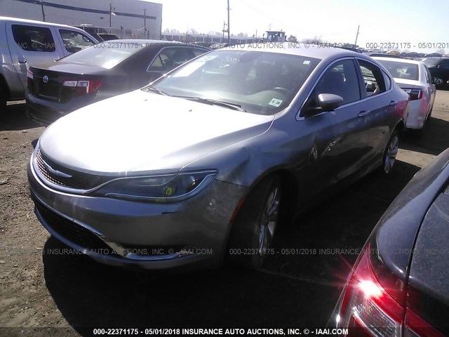 1C3CCCAB4FN697114 - 2015 CHRYSLER 200 LIMITED GRAY photo 2