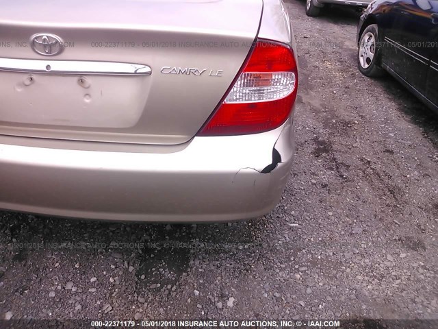 4T1BE32K33U767134 - 2003 TOYOTA CAMRY LE/XLE/SE GOLD photo 6