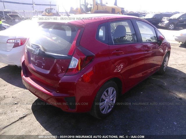 JHMGK5H55HS021902 - 2017 HONDA FIT LX RED photo 4