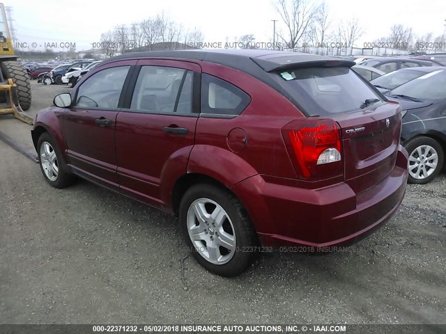 1B3HB48B57D561275 - 2007 DODGE CALIBER SXT RED photo 3