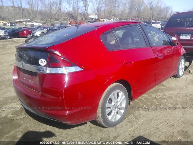 JHMZE2H76CS004860 - 2012 HONDA INSIGHT EX RED photo 4