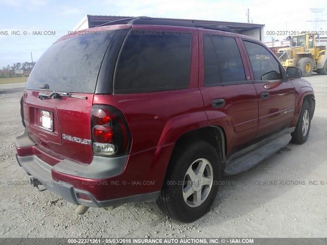 1GNDS13S832287392 - 2003 CHEVROLET TRAILBLAZER  MAROON photo 4