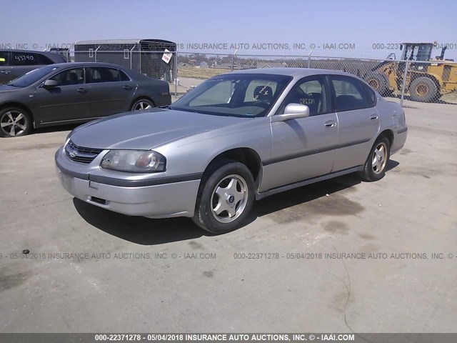 2G1WF52E159302224 - 2005 CHEVROLET IMPALA SILVER photo 2