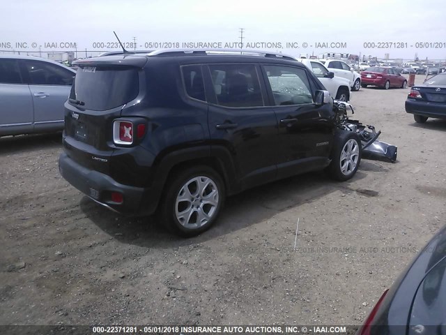 ZACCJADT7FPC39990 - 2015 JEEP RENEGADE LIMITED BLACK photo 4