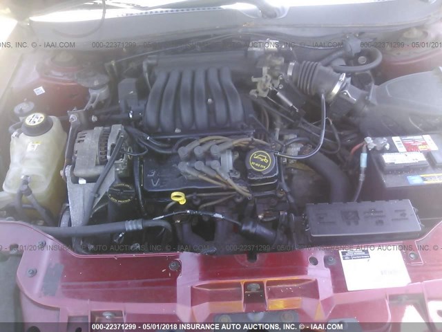 1FAFP55281A255543 - 2001 FORD TAURUS SES RED photo 10