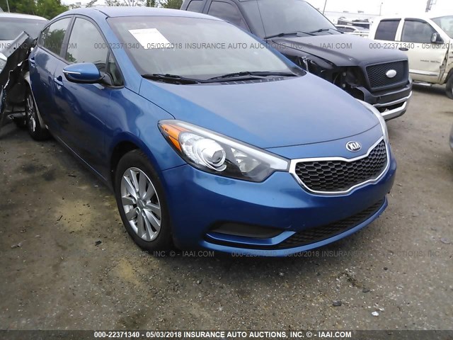 KNAFX4A6XE5109895 - 2014 KIA FORTE LX BLUE photo 1