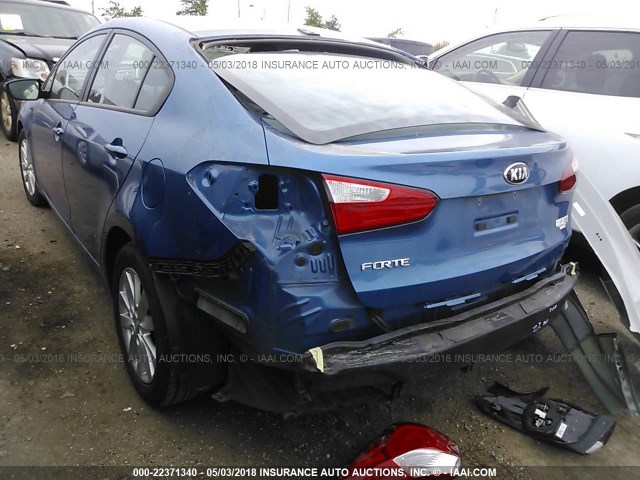 KNAFX4A6XE5109895 - 2014 KIA FORTE LX BLUE photo 3