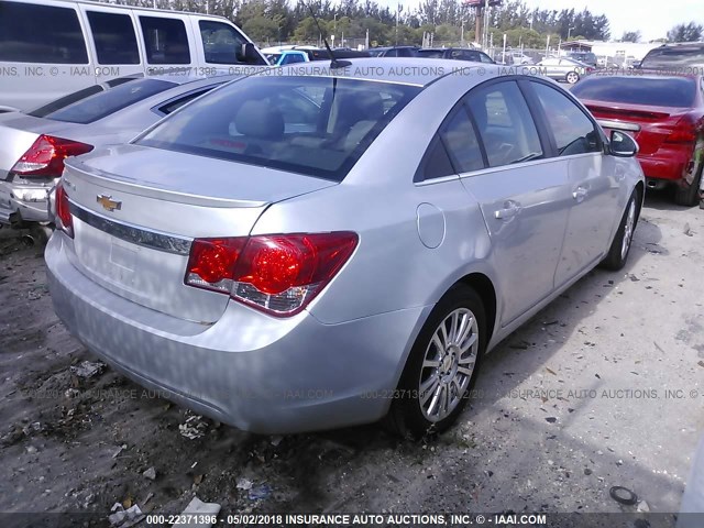 1G1PJ5S9XB7249221 - 2011 CHEVROLET CRUZE ECO SILVER photo 4