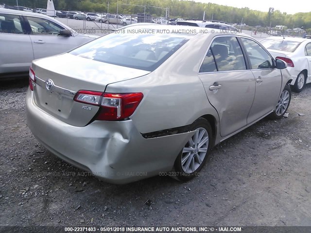 4T4BF1FK2DR297746 - 2013 TOYOTA CAMRY L/SE/LE/XLE BEIGE photo 4