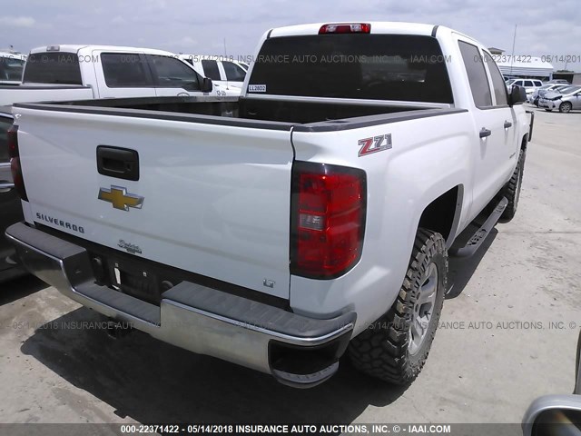 3GCUKRECXEG484653 - 2014 CHEVROLET SILVERADO K1500 LT WHITE photo 4