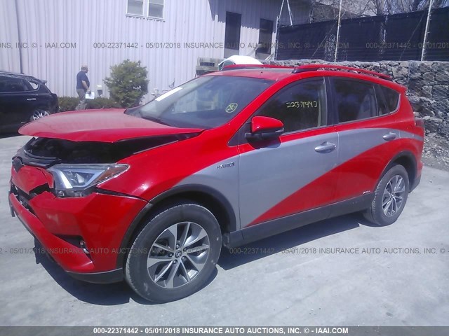 JTMRJREV6HD098176 - 2017 TOYOTA RAV4 HV LE/XLE RED photo 2