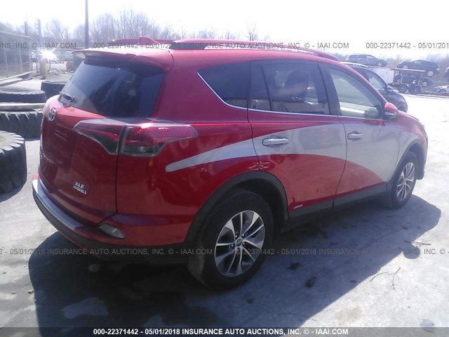 JTMRJREV6HD098176 - 2017 TOYOTA RAV4 HV LE/XLE RED photo 4