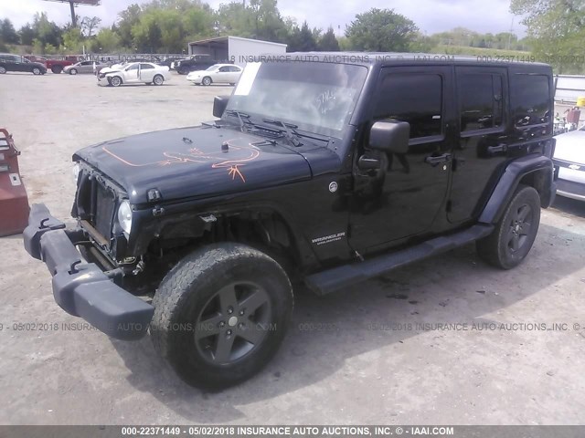 1J4BA3H12BL615505 - 2011 JEEP WRANGLER UNLIMITE SPORT BLACK photo 2