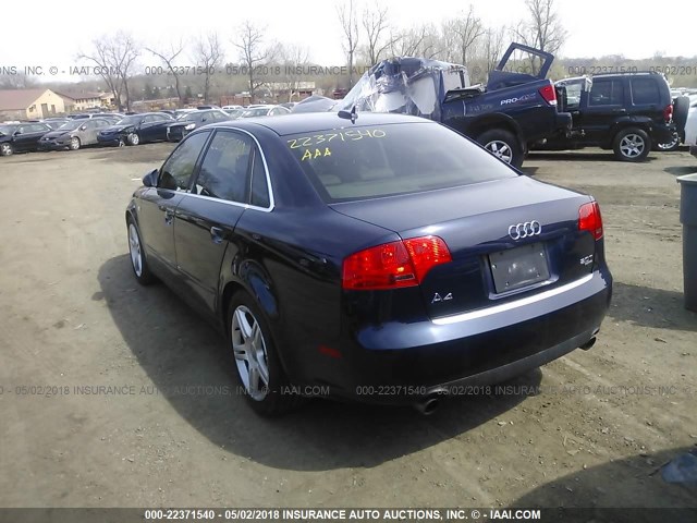 WAUDF78E36A261860 - 2006 AUDI A4 2.0T QUATTRO BLUE photo 3