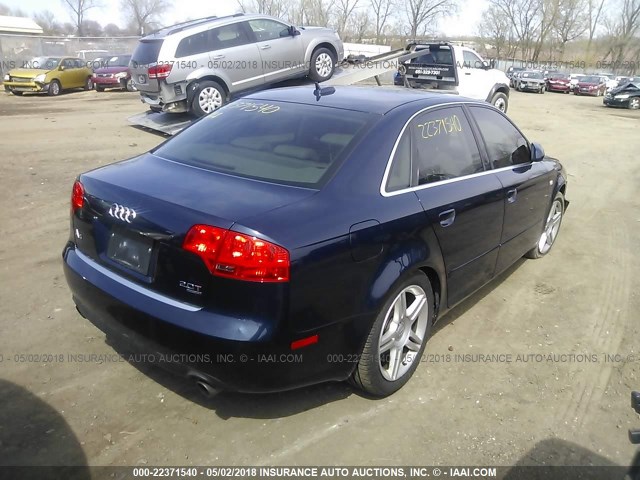 WAUDF78E36A261860 - 2006 AUDI A4 2.0T QUATTRO BLUE photo 4