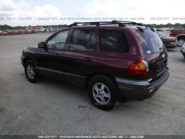 KM8SC83D51U060441 - 2001 HYUNDAI SANTA FE GLS/LX MAROON photo 3