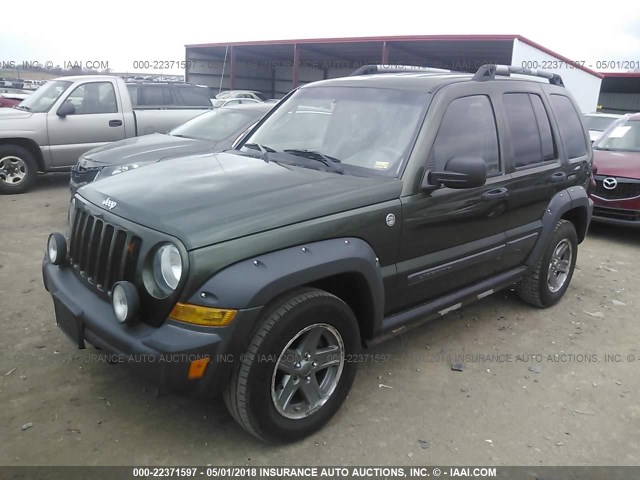 1J4GL38K66W218487 - 2006 JEEP LIBERTY RENEGADE GREEN photo 2