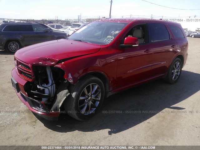 1C4RDHDG4HC774182 - 2017 DODGE DURANGO GT RED photo 2