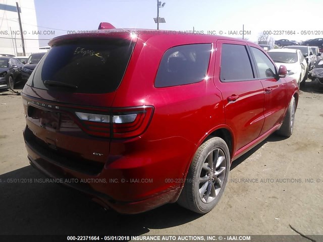 1C4RDHDG4HC774182 - 2017 DODGE DURANGO GT RED photo 4