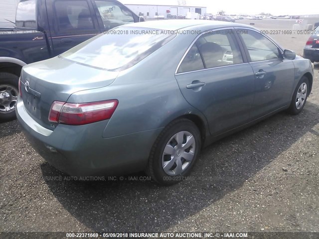 4T1BE46K87U599674 - 2007 TOYOTA CAMRY NEW GENERAT CE/LE/XLE/SE GREEN photo 4