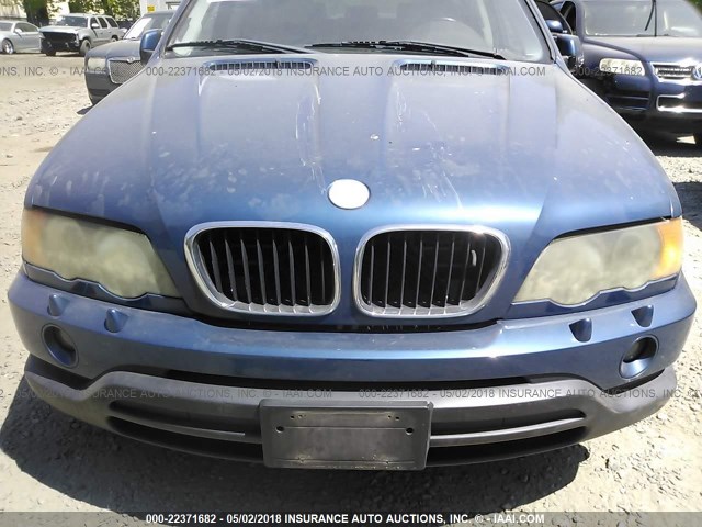 5UXFA53552LP30160 - 2002 BMW X5 3.0I BLUE photo 6