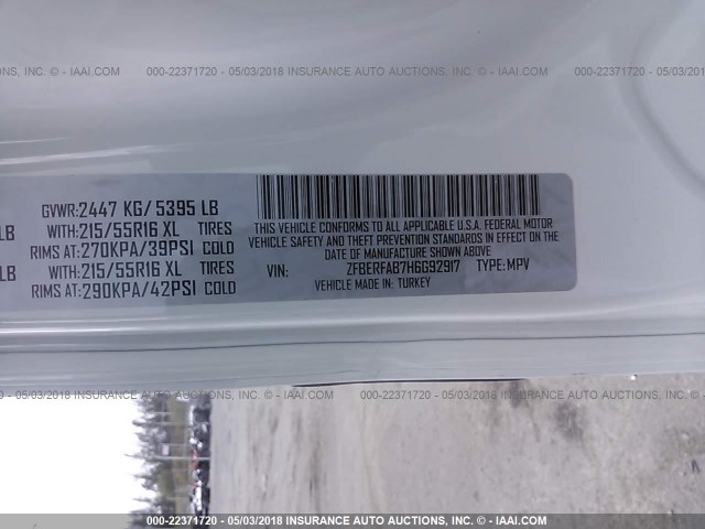 ZFBERFAB7H6G92917 - 2017 RAM PROMASTER CITY  白色 照片 9