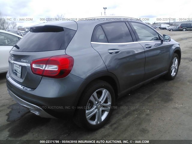 WDCTG4GB3HJ352819 - 2017 MERCEDES-BENZ GLA 250 4MATIC GRAY photo 4