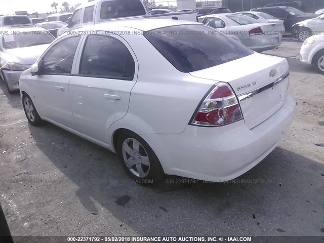 KL1TD56E99B377615 - 2009 CHEVROLET AVEO LS/LT WHITE photo 3