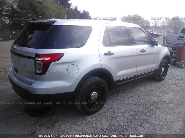 1FM5K8AR2EGA92864 - 2014 FORD EXPLORER POLICE INTERCEPTOR SILVER photo 4