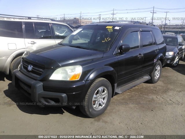 5FNYF18605B001299 - 2005 HONDA PILOT EXL BLACK photo 2