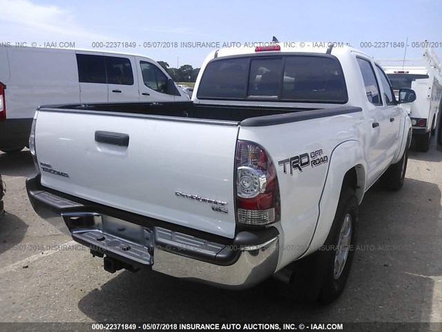 5TFJU4GN3FX083988 - 2015 TOYOTA TACOMA DOUBLE CAB PRERUNNER WHITE photo 4