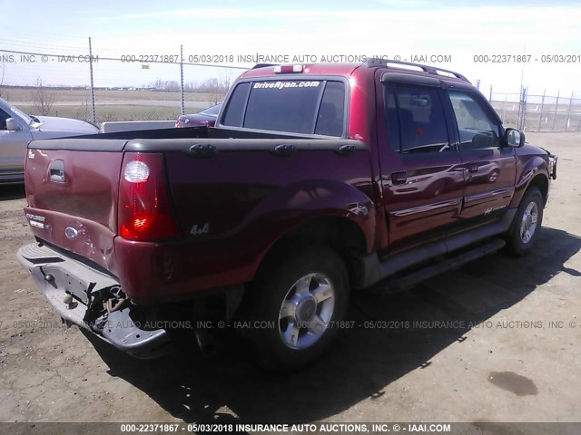 1FMZU77E21UA26370 - 2001 FORD EXPLORER SPORT TR  RED photo 4