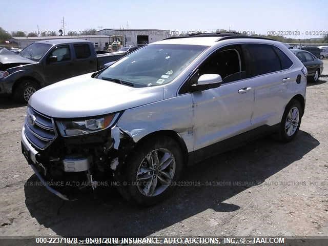 2FMPK3J83GBB78066 - 2016 FORD EDGE SEL SILVER photo 2