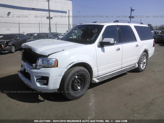 1FMJK1KT7HEA16511 - 2017 FORD EXPEDITION EL LIMITED WHITE photo 2