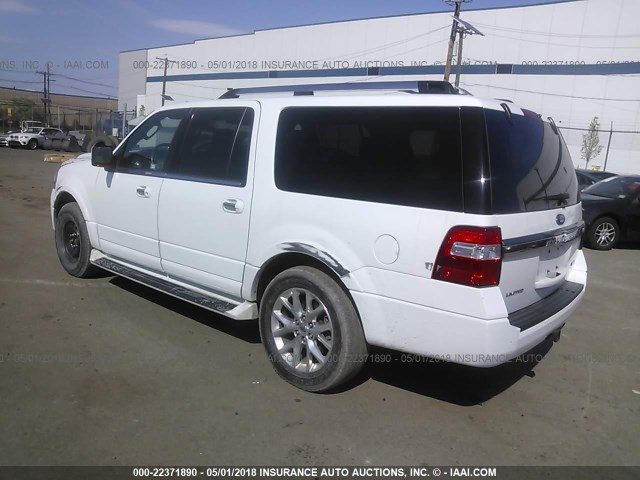 1FMJK1KT7HEA16511 - 2017 FORD EXPEDITION EL LIMITED WHITE photo 3