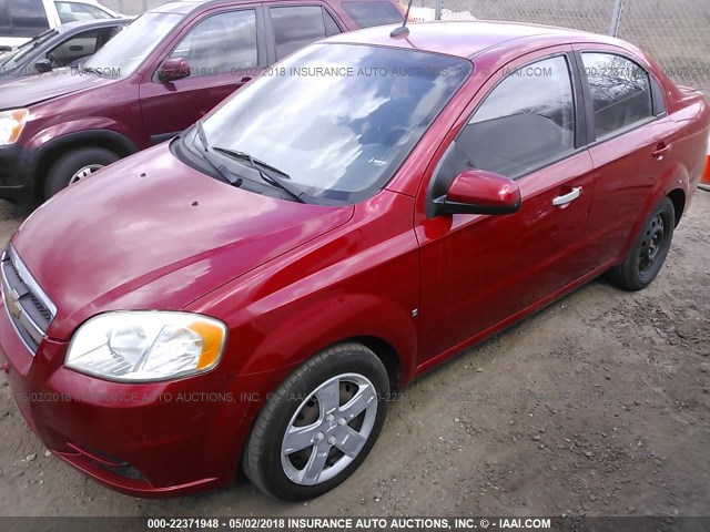 KL1TD56E39B662746 - 2009 CHEVROLET AVEO LS/LT RED photo 2