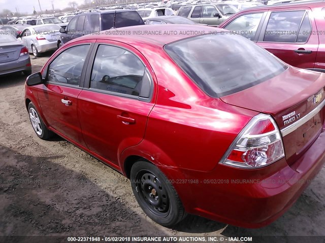 KL1TD56E39B662746 - 2009 CHEVROLET AVEO LS/LT RED photo 3