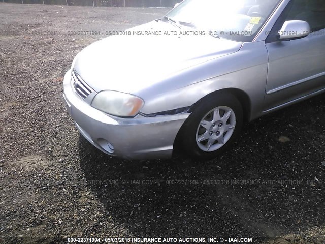 KNAFB121125142716 - 2002 KIA SPECTRA LS SILVER photo 6