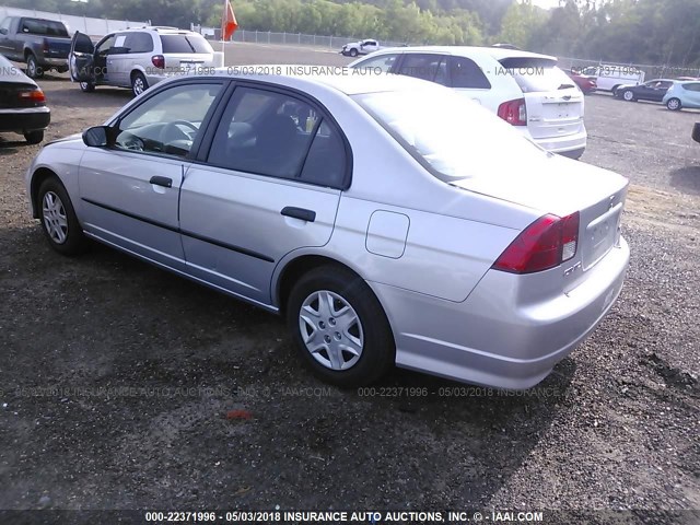 1HGES16395L011383 - 2005 HONDA CIVIC DX VP SILVER photo 3