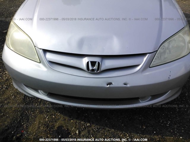 1HGES16395L011383 - 2005 HONDA CIVIC DX VP SILVER photo 6