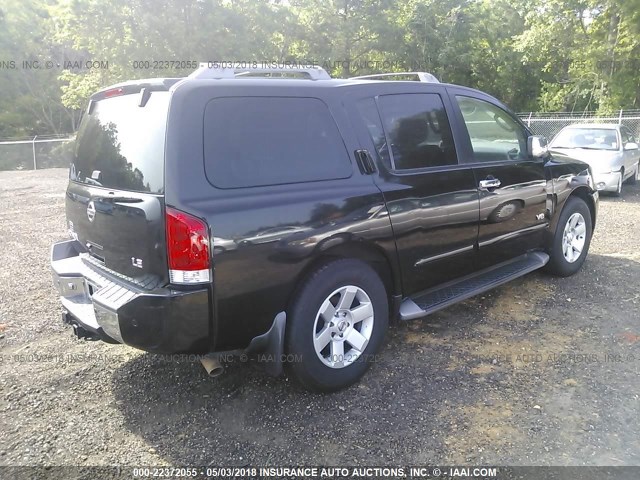 5N1AA08AX5N716411 - 2005 NISSAN ARMADA SE/LE BLACK photo 4