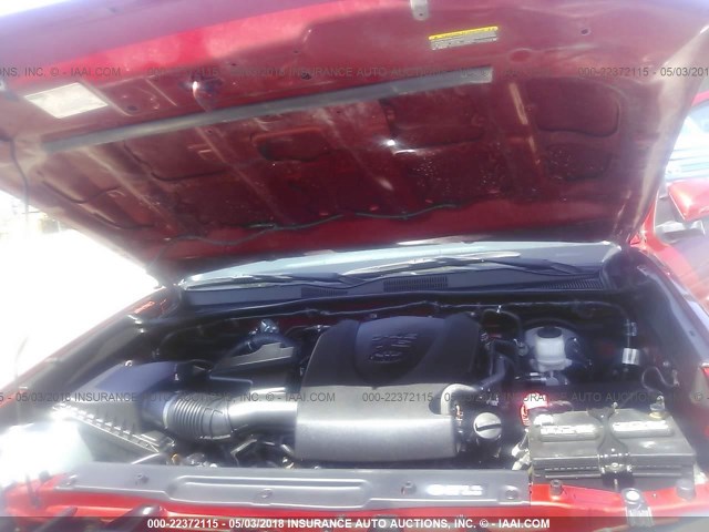 5TFAZ5CN0GX019471 - 2016 TOYOTA TACOMA DBL CAB/SR5/TRD SPORT/OR RED photo 10