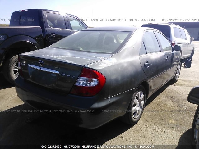 JTDBE32K120100766 - 2002 TOYOTA CAMRY LE/XLE/SE Yaşıl foto 4