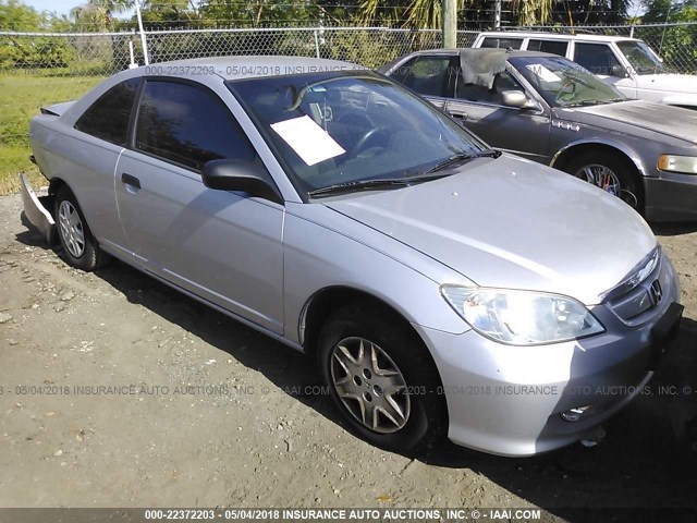 1HGEM22134L037948 - 2004 HONDA CIVIC DX VP SILVER photo 1