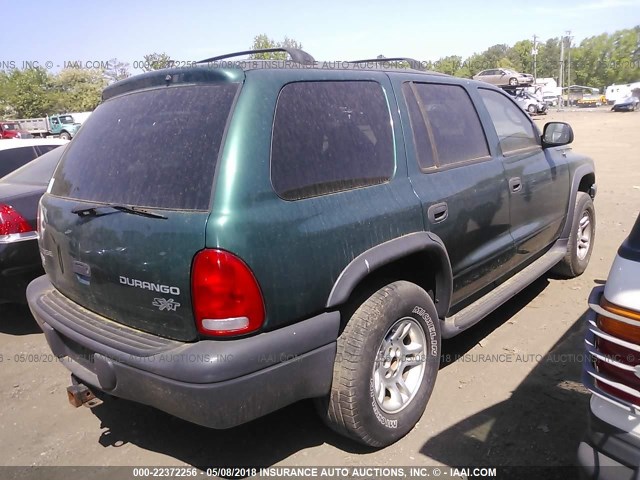 1D4HS38N13F537110 - 2003 DODGE DURANGO SPORT GREEN photo 4