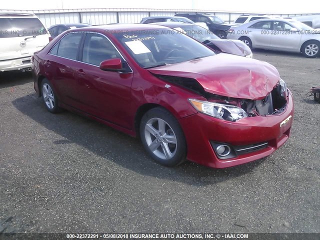 4T1BF1FK4EU756545 - 2014 TOYOTA CAMRY L/SE/LE/XLE RED photo 1