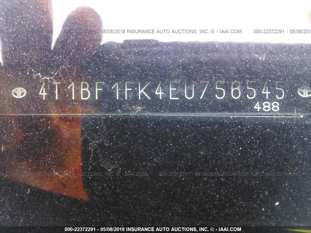 4T1BF1FK4EU756545 - 2014 TOYOTA CAMRY L/SE/LE/XLE 红色 照片 9