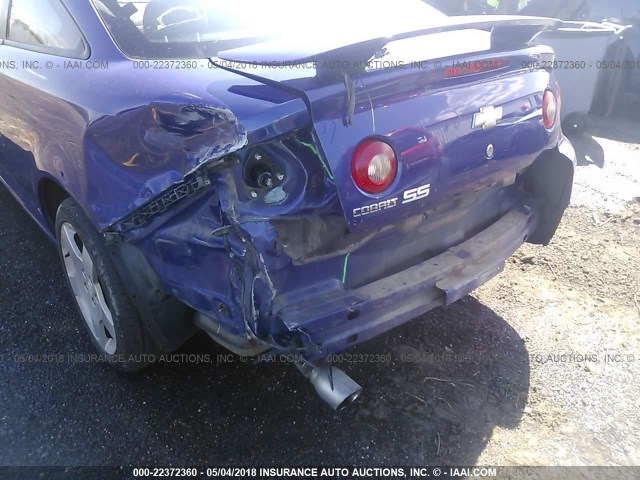 1G1AM15B377174826 - 2007 CHEVROLET COBALT SS BLUE photo 6