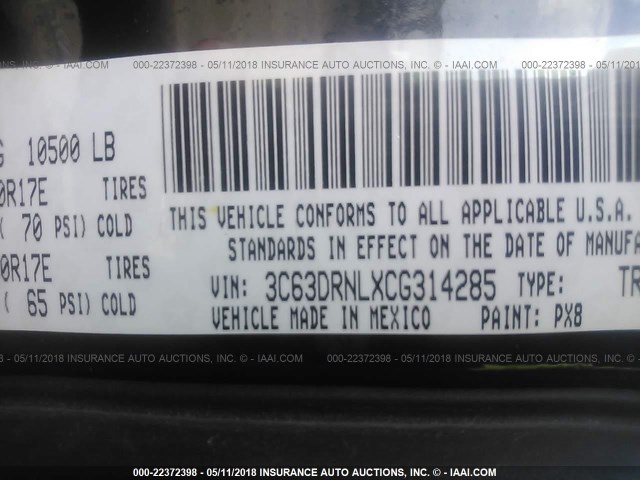 3C63DRNLXCG314285 - 2012 DODGE RAM 3500 LONGHORN BLACK photo 10