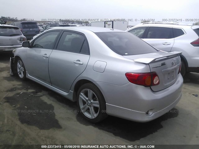 1NXBE40E49Z090445 - 2009 TOYOTA COROLLA XRS SILVER photo 3